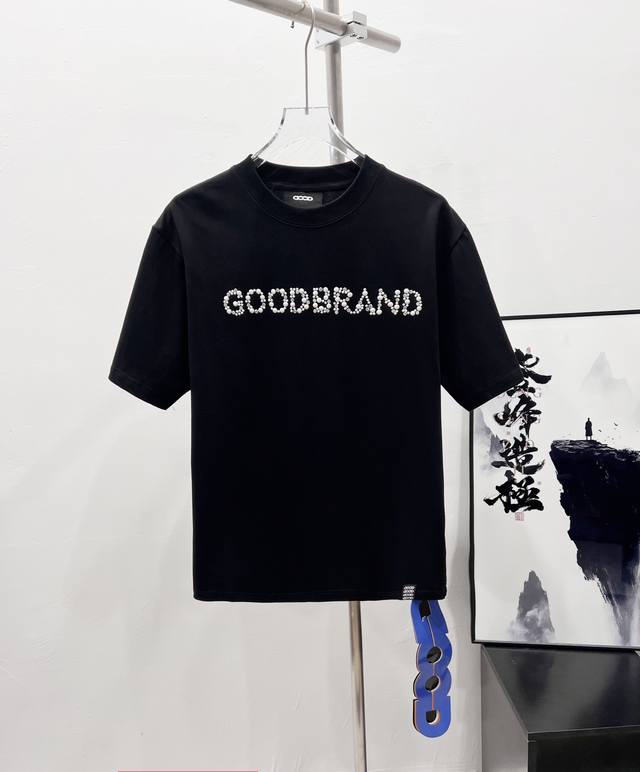 Style number: Df09# Goodbrand letter sequin slogan pearl sequin short-sleeved T-