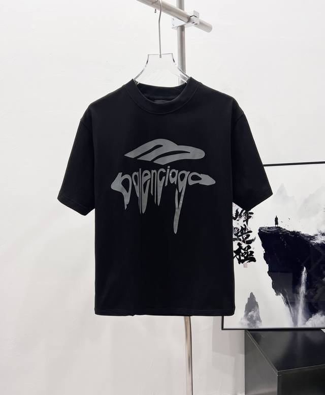 Style number: Df03# Balenciaga classic 3M wave print short-sleeved T-shirt Serio