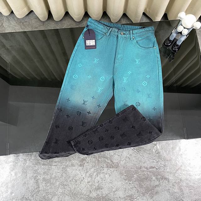 Louis Vuitton & Louis Vuitton Four Seasons Joint Embroidered Gradient Jeans - Lv