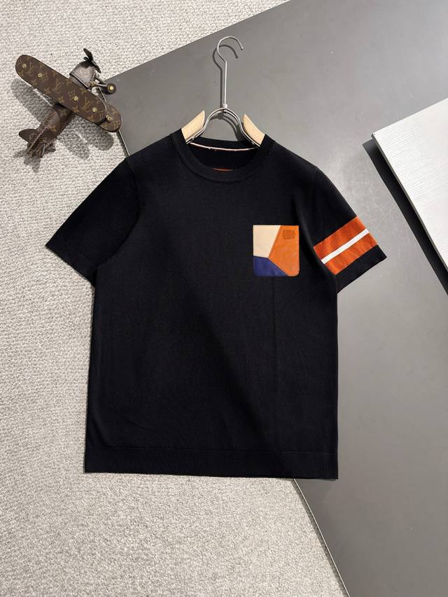 Next-day delivery High-quality Loewe 2025 Spring/Summer new men's lapel short-sl