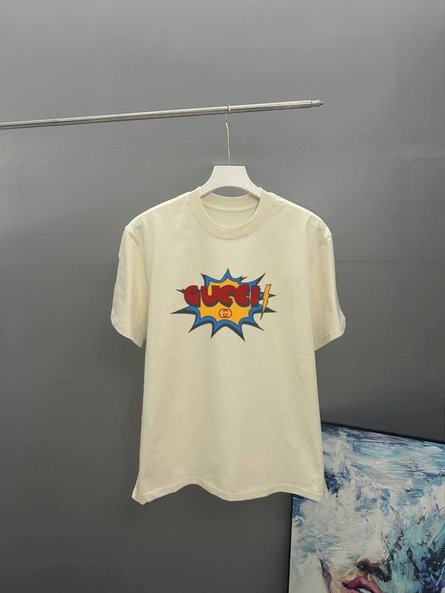 Gucci 2025 Spring and Summer Classic Printed Round Neck Short Sleeve T-shirt is