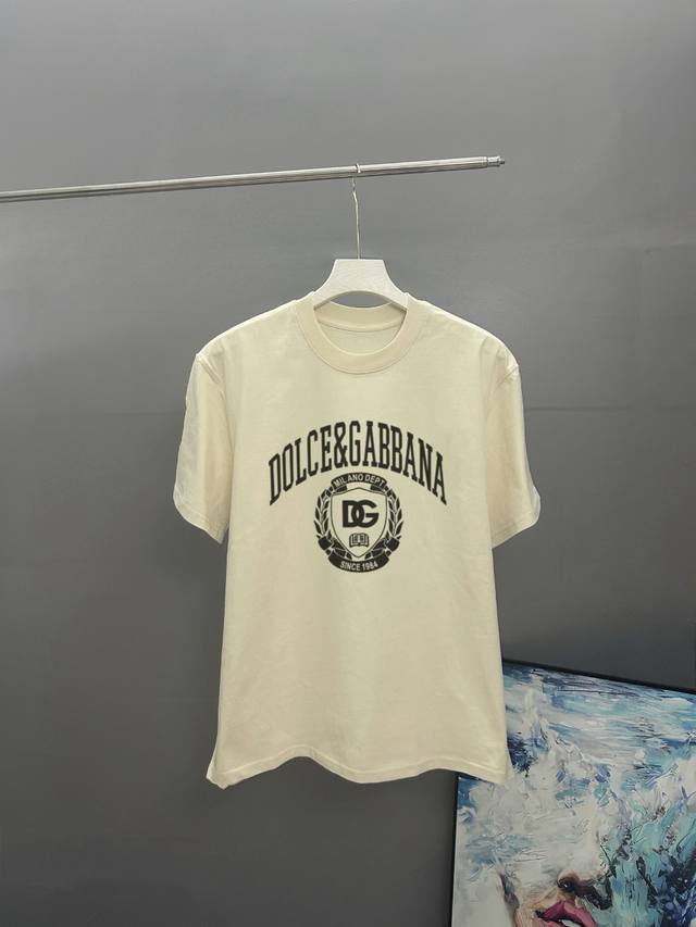 Dolce&Gabbana 2025 Spring/Summer classic printed round neck short-sleeved T-shir