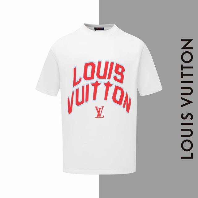 Style #Z210 Lv stroke letter foam flocking round neck short sleeves Louisvuitton