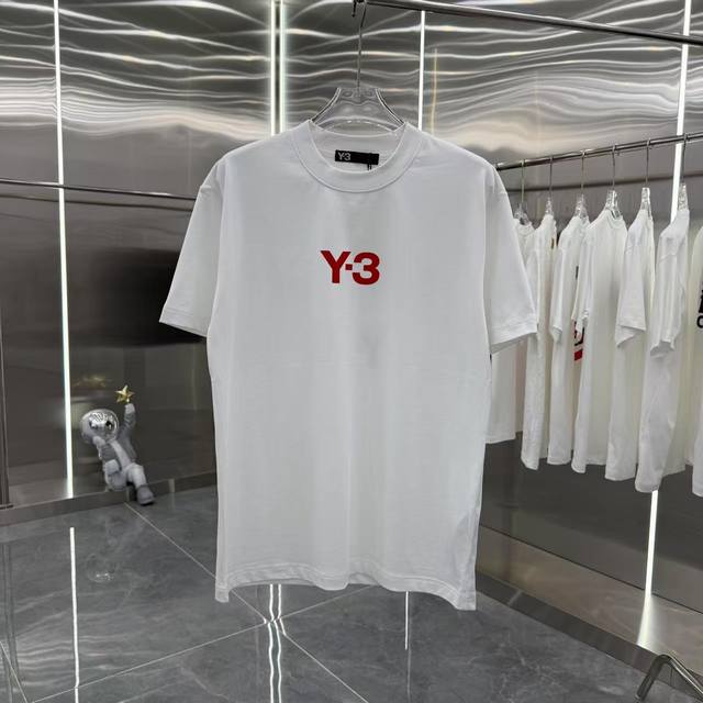 Y3 2025 summer new round neck short sleeves lettering mold printing unisex loose