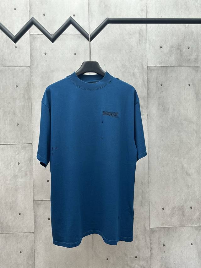 Balenciaga classic cola wave embroidery round neck short sleeves Size: Xs SML