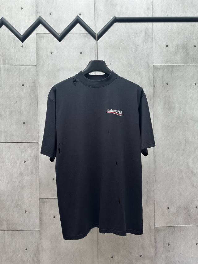 Balenciaga classic cola wave embroidery round neck short sleeves Size: Xs SML