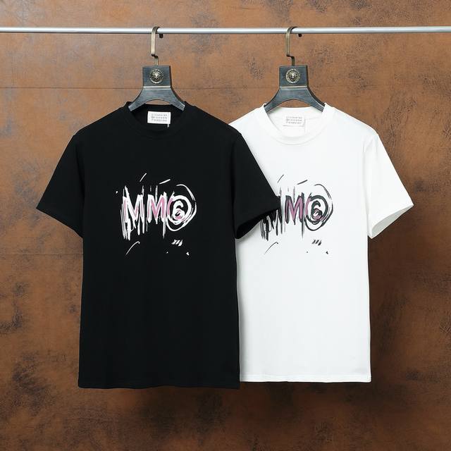 Maison Margiela high version printed short-sleeved cotton material with cartoon