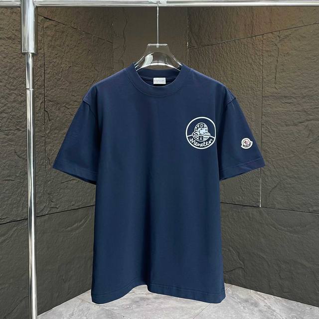 Moncl* 2025 Spring and Summer New Short Sleeve T-shirt Heavy Cotton Letter Logo