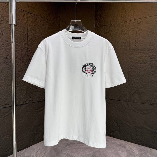 Ch* Chrome Hearts* 2025 Spring and Summer New Short Sleeve T-shirt Heavy Cotton