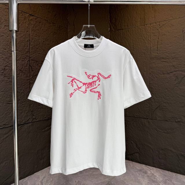 Arc* Bird* 2025 Spring/Summer new short-sleeved T-shirt Heavy cotton letter logo