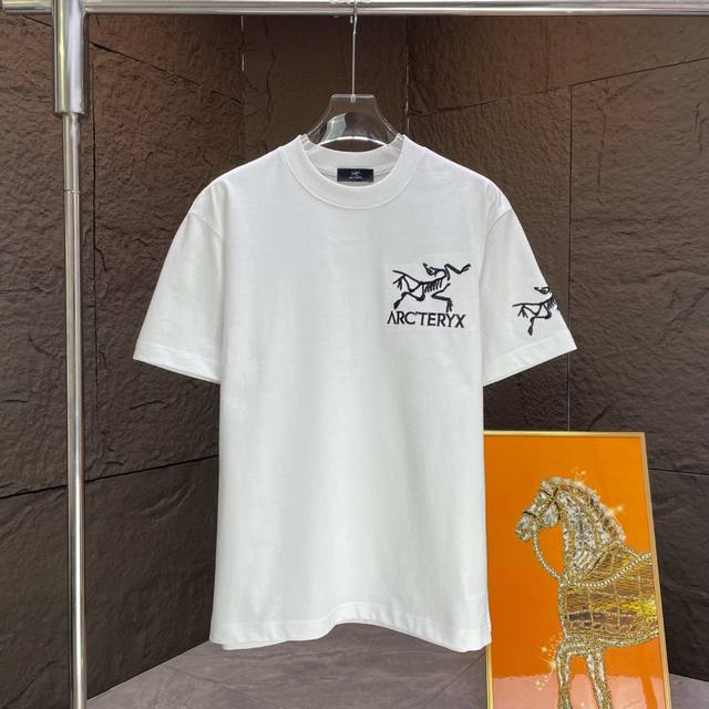 Arc* Bird* 2025 Spring/Summer new short-sleeved T-shirt Heavy cotton letter logo