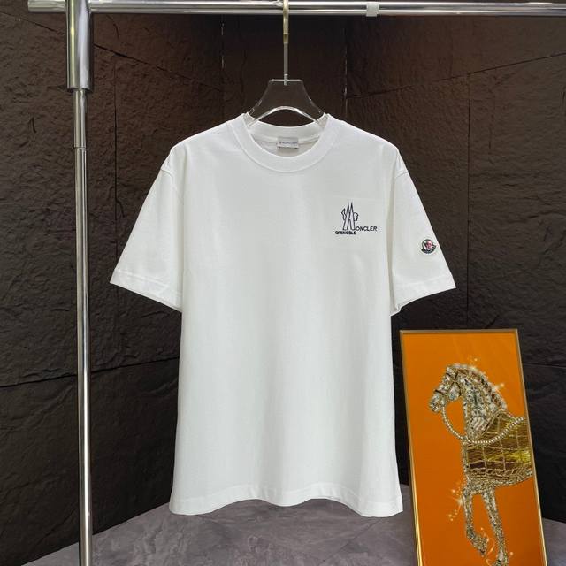 Moncl* 2025 Spring/Summer new short-sleeved T-shirt Heavy cotton letter logo 3D