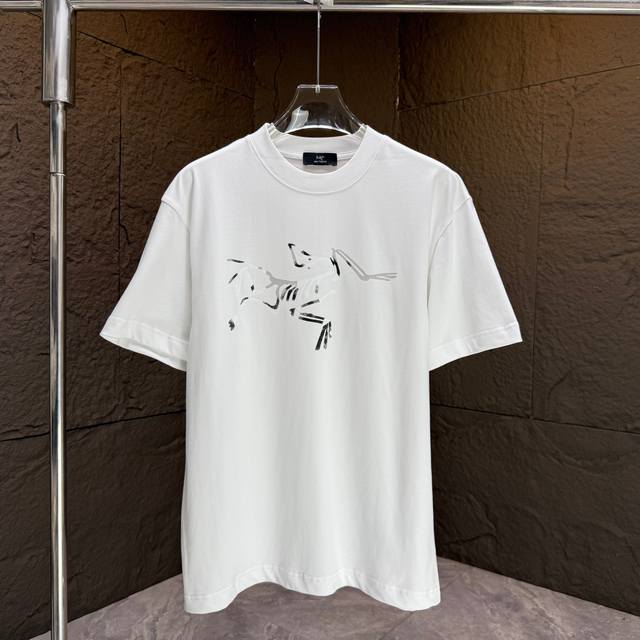 Arc* Bird* 2025 Spring/Summer new short-sleeved T-shirt Heavy cotton letter logo