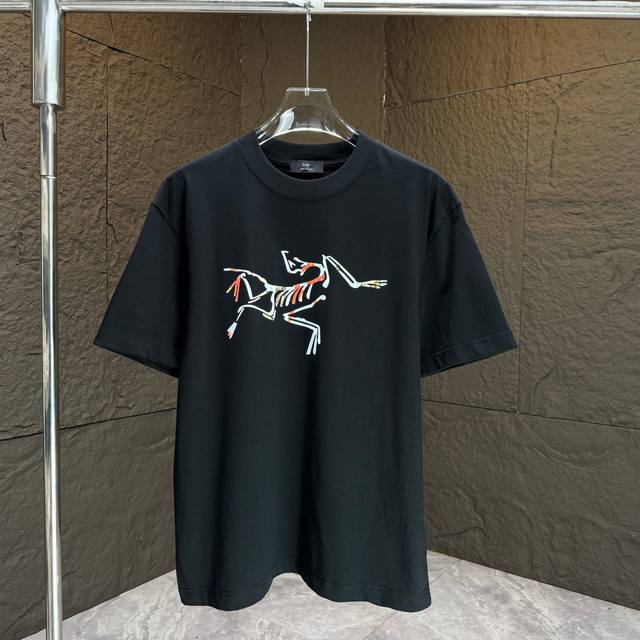 Arc* Bird* 2025 Spring/Summer new short-sleeved T-shirt Heavy cotton letter logo