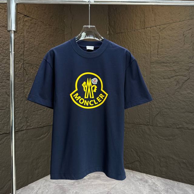 Moncl* 2025 Spring and Summer New Short Sleeve T-shirt Heavy Cotton Letter Logo