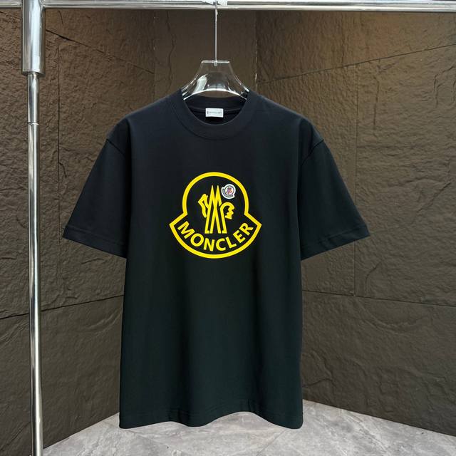Moncl* 2025 Spring and Summer New Short Sleeve T-shirt Heavy Cotton Letter Logo