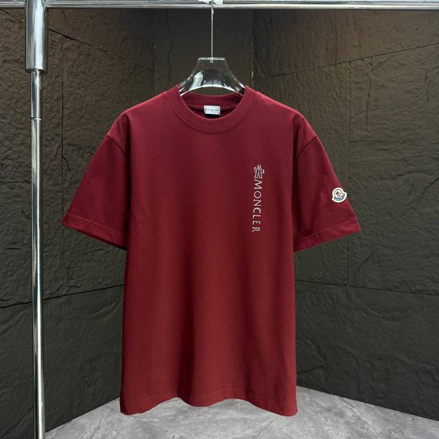 Moncl* 2025 Spring and Summer new short-sleeved T-shirt Heavy cotton letter logo