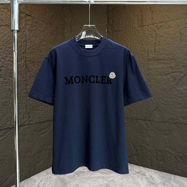 Moncl* 2025 Spring and Summer New Short Sleeve T-shirt Heavy Cotton Letter Logo