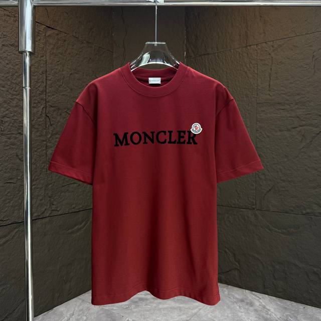 Moncl* 2025 Spring and Summer New Short Sleeve T-shirt Heavy Cotton Letter Logo