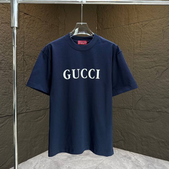 Gucci* 2025 Spring/Summer new short-sleeved T-shirt Heavy cotton letter logo thr