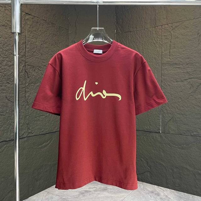 Dio* Dior* 2025 Spring and Summer new short-sleeved T-shirt Heavy cotton letter