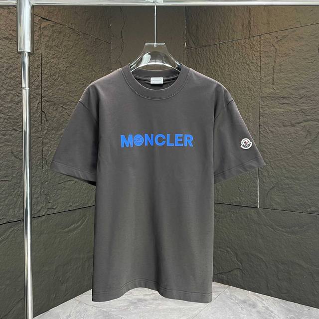 Moncl* 2025 Spring/Summer new short-sleeved T-shirt Heavy cotton letter logo pri