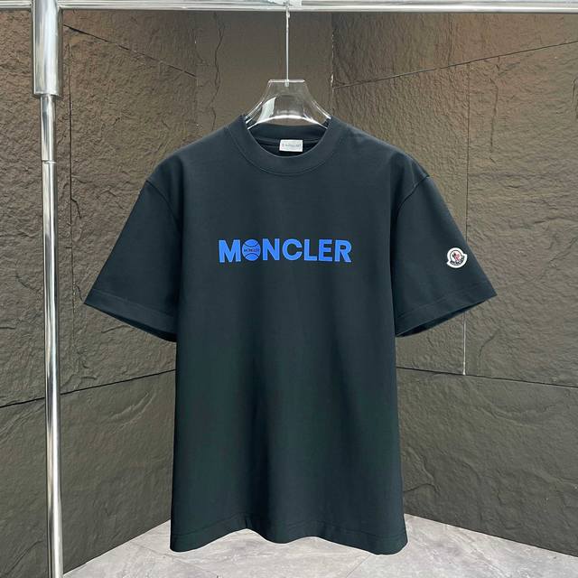 Moncl* 2025 Spring and Summer New Short Sleeve T-shirt Heavy Cotton Letter Logo