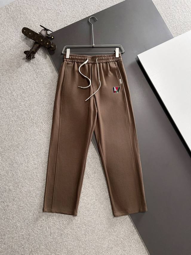 Next-day delivery Lv 2025 spring and summer new elastic casual pants, thin count