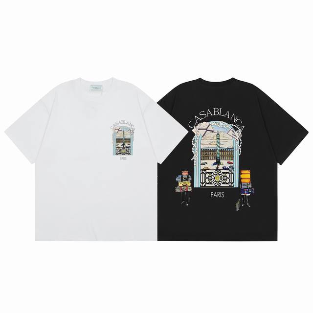 Style C151 Casablanca High Quality Cotton Double Sand Casual Short Sleeve T-shir