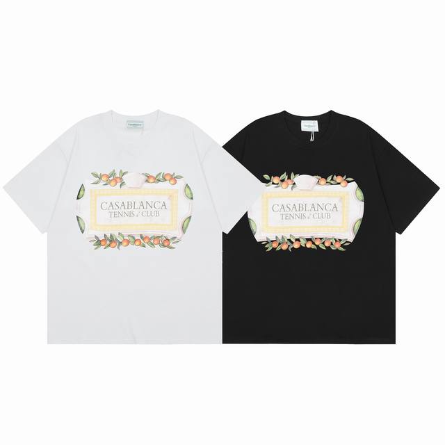 Style C136 Casablanca High Quality Cotton Double Sand Casual Short Sleeve T-shir