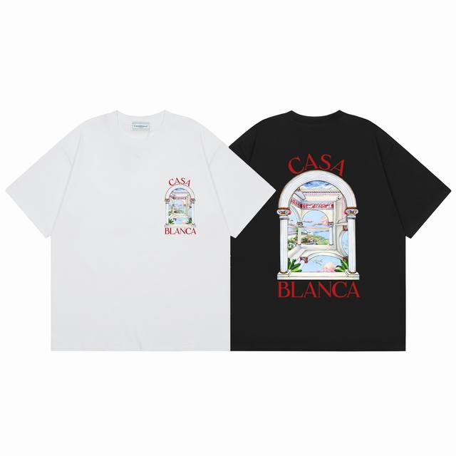 Style C133 Casablanca High Quality Cotton Double Sand Casual Short Sleeve T-shir
