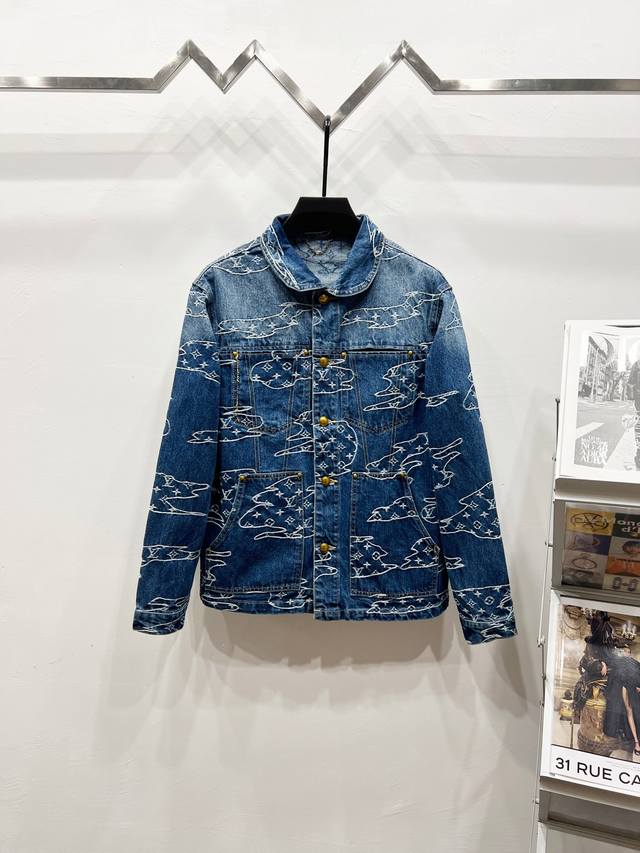 Style: K920 New Louis VuittonحLouis Vuitton 25Ss new cloud pattern denim jacket