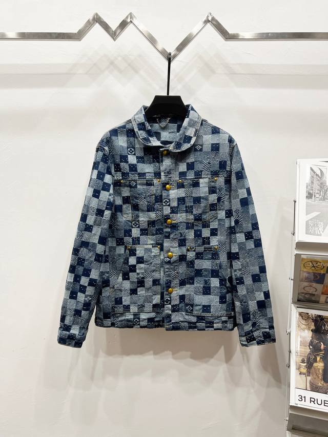 Style: K820 Louis Vuitton 25Fw Limited Edition Checkerboard Embroidered Jacquard