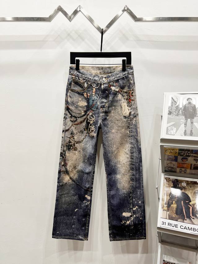 Style No.: K1090 Ac & Acne Studios 1981F inkjet graffiti distressed loose wide-l