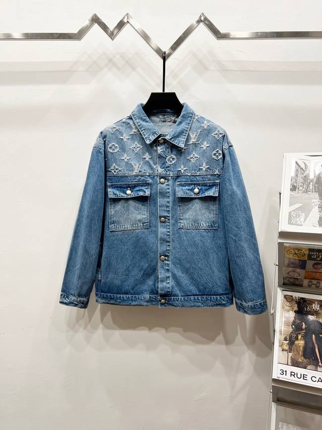 Style: K810 Louis Vuitton 24Fw monogram patchwork jacquard denim jacket Gong Jun