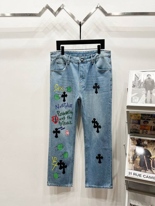 Style: K1040 New 2025 Chrome Hearts jeans The fabric is made of custom-woven hig