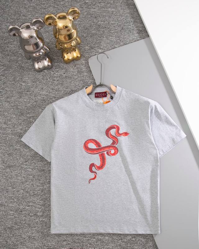 Gucci rhinestone printed embroidered short-sleeved T-shirt Official synchronized