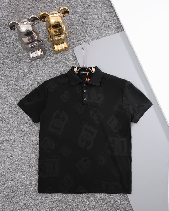 D&G Dolce & Gabbana Polo short sleeves fabric Dg letter jacquard logo official s