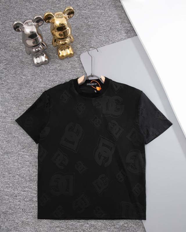D&G Dolce & Gabbana round neck short-sleeved T-shirt fabric Dg letter jacquard l