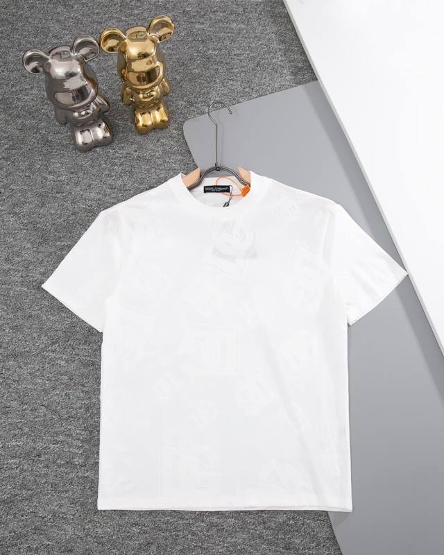 D&G Dolce & Gabbana round neck short sleeve T-shirt fabric Dg letter jacquard lo