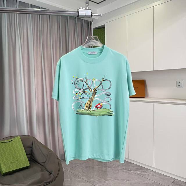 Loew*Loewe 2025 summer new personalized letter logo printing custom fabric 300G
