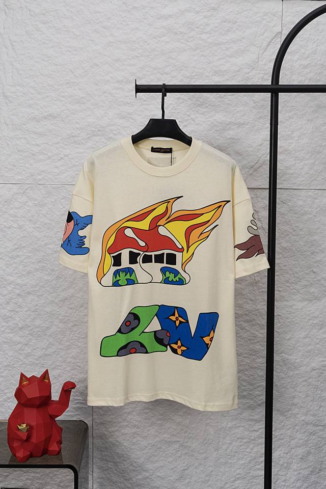 Style No. F037 Louis Vuitton Lv 2025 new front and back printed locomotive flame