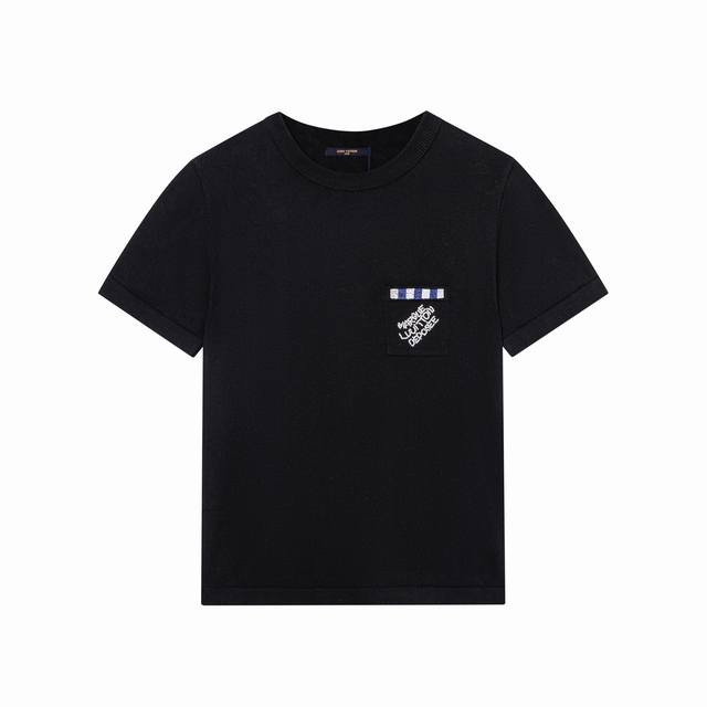 Model number: A12 Louis Vuitton Lv25Ss new pocket beaded logo knitted short-slee