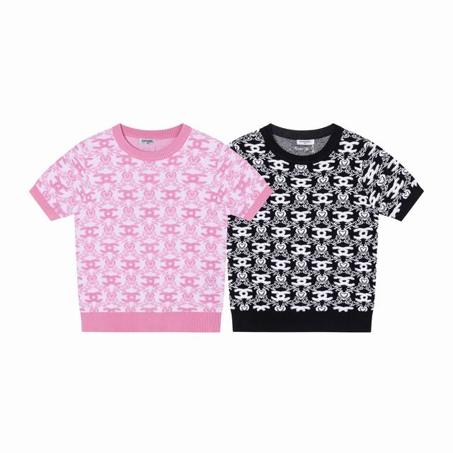 Model number: A01 Chanel Chanel 25Ss spring new full print jacquard knitted roun