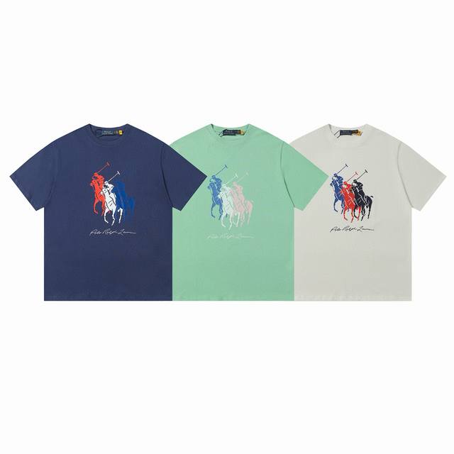 Style: 507 Ralph Lauren 2025 Summer New Cotton 240g Silicone Polo Embossed Round