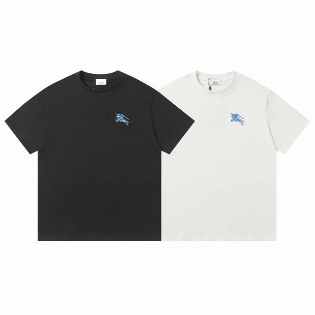 Style number: 703 Burberry classic blue logo embroidered short-sleeved T-shirt o