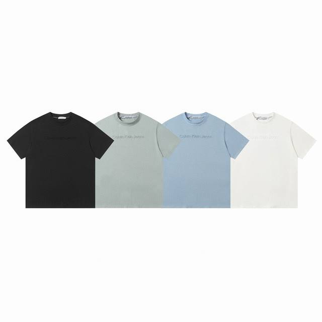Style number: 918 Calvin Kleinck classic embossed short-sleeved T-shirt 260g dou