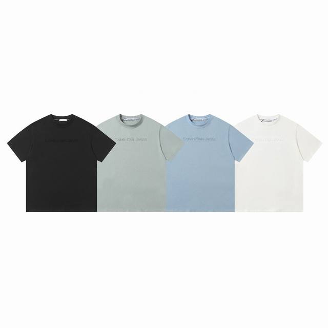 Style number: 918 Calvin Kleinck classic embossed short-sleeved T-shirt 260g dou