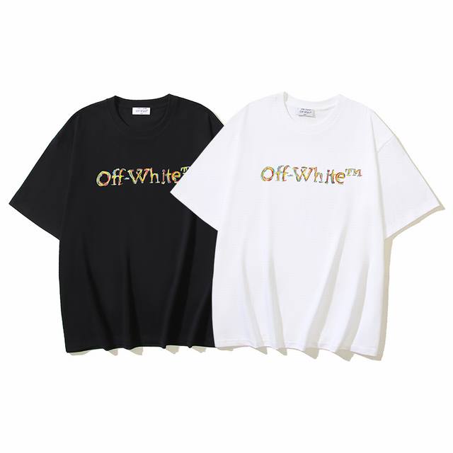 1172# Off-White Cotton 260G Heavy Micro-Standard Camouflage Logo Printed Short-S