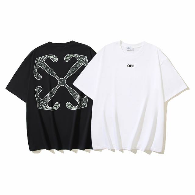 1174# Off-White Cotton 260G Heavy Croco Arrow Crocodile Leather Arrow Printed Sh